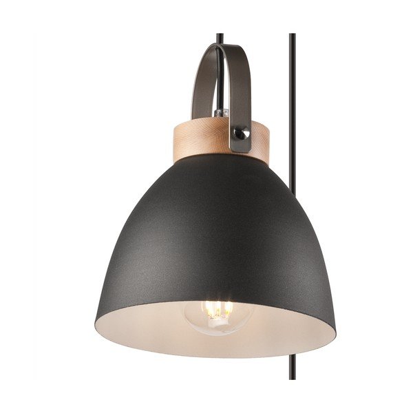 Lampadario nero con paralume in metallo ø 37 cm Danielle – LAMKUR-image-3