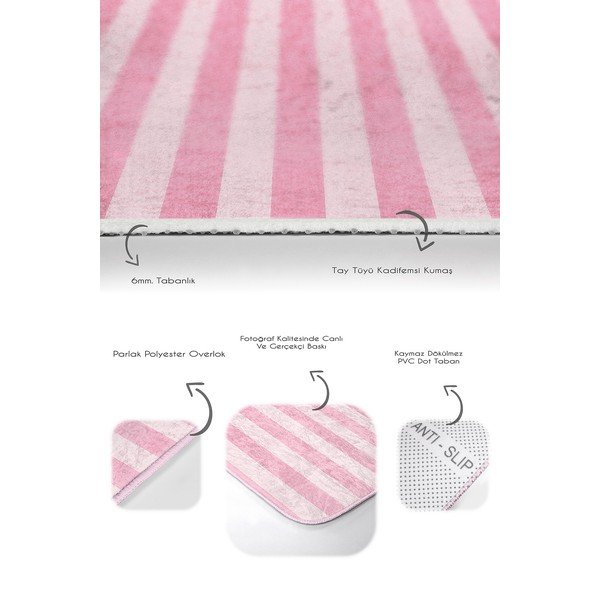 Set di tappetini per il bagno in velluto rosa 2 pz 60x100 cm – Mila Home-image-3