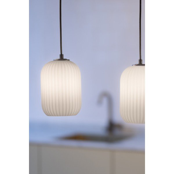 Lampada a sospensione bianca e nera con paralume in vetro 14x72 cm Cava - Markslöjd-image-3