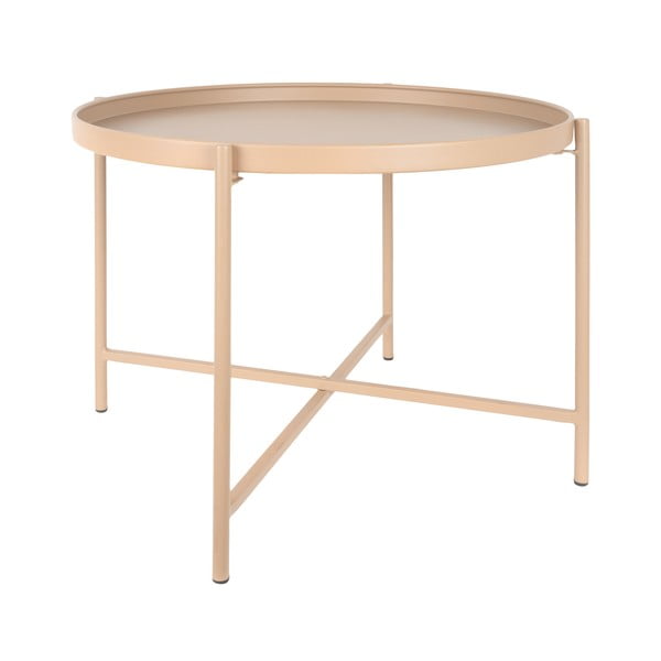 Tavolino da salotto rotondo beige in metallo ø 50 cm Meseta  – Leitmotiv