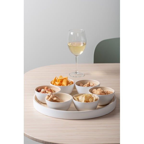 Set da portata in bambù bianco ø 32 cm Puro - PT LIVING-image-1