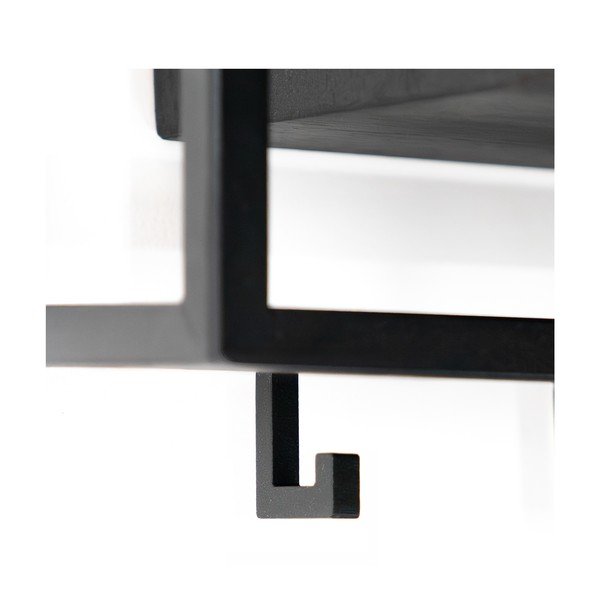 Attaccapanni da parete nero in rovere massiccio con scaffale 78 cm School – Spinder Design-image-3