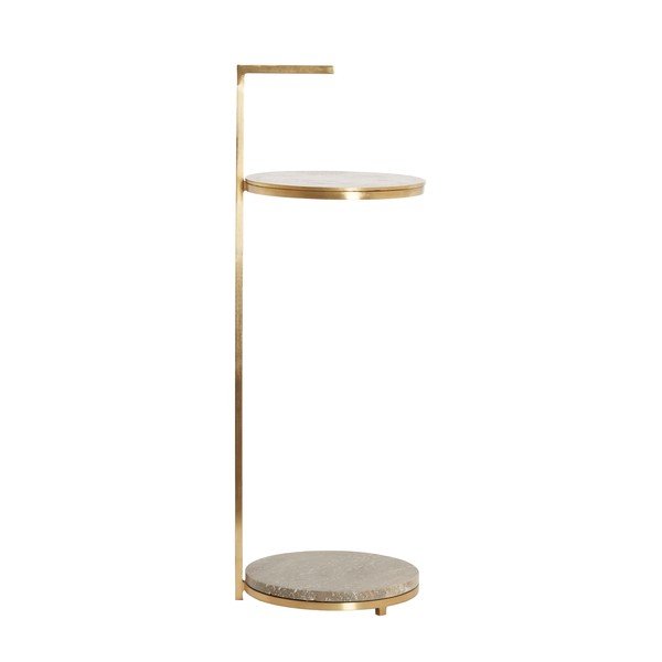 Tavolino rotondo con piano in marmo ø 26 cm Leda – Light & Living