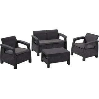 Set da giardino grigio scuro per 4 persone Corfu - Keter