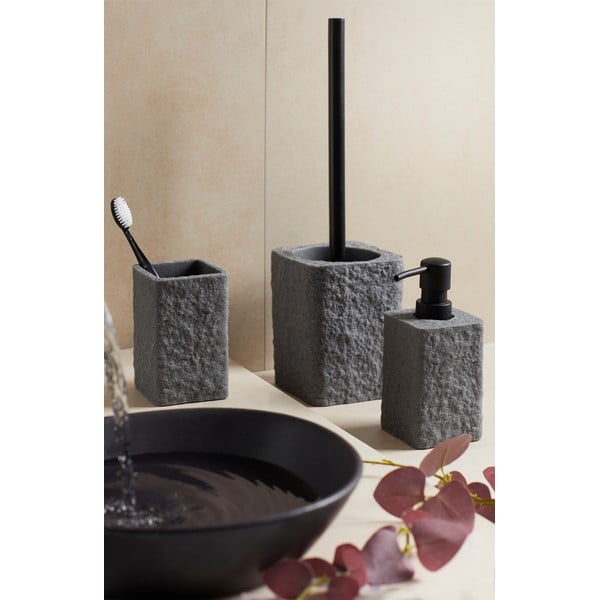Bicchiere per spazzolino grigio scuro Villata - Wenko-image-1