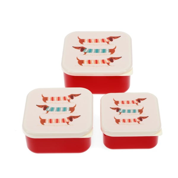 Portapranzo per bambini rossi/color crema 3 pz Sausage Dog – Rex London