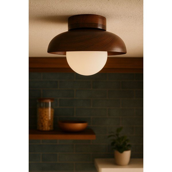Plafoniera marrone con paralume in vetro ø 24 cm Elsa – Opviq lights-image-1