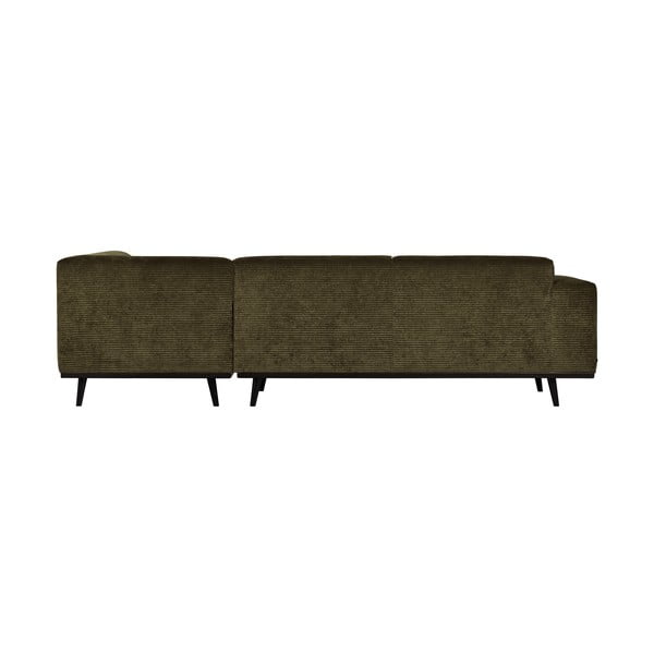 Divano angolare verde scuro (con penisola a destra/a L) con rivestimento in velluto a coste Statement – WOOOD-image-2