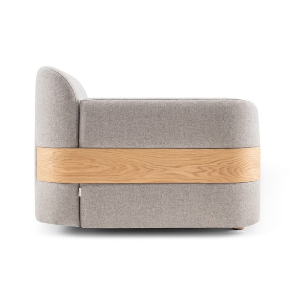 Modulo divano grigio chiaro (angolo destro) in misto lana e lino Hugg - Gazzda-image-2