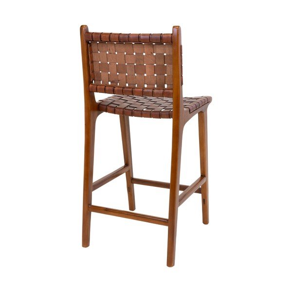 Sgabello da bar in teak marrone 101 cm Perugia - House Nordic-image-4