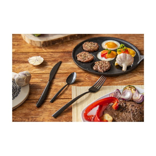 Posate in acciaio inox nero 24 pezzi Black Luxure - Orion-image-1