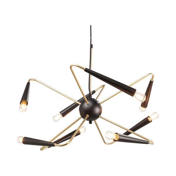 Lampada da soffitto nera con dettagli dorati Harlekin - Kare Design