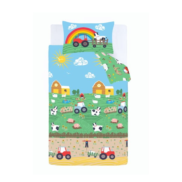 Set copripiumino e federa da bambini per letto singolo 135x200 cm Farmyard Animals – Catherine Lansfield