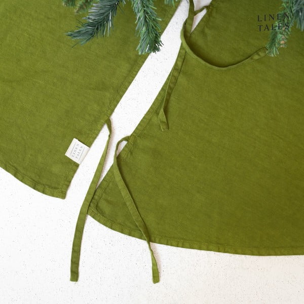 Tappeto rotondo verde sotto l'albero di Natale ø 125 cm Christmas Green - Linen Tales-image-2