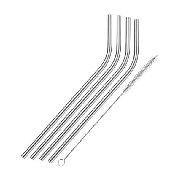 Set di 4 cannucce curve in acciaio inox - Westmark