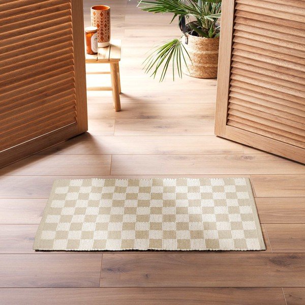 Tappeto di colore naturale in misto cotone lavabile 50x80 cm Jenna – douceur d'intérieur-image-1