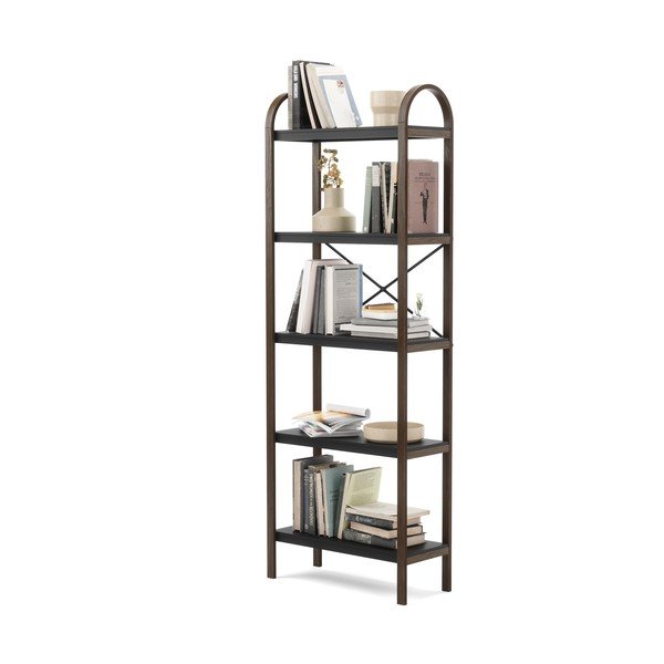 Scaffale nero naturale in noce 61x170 cm Bellwood - Umbra-image-4