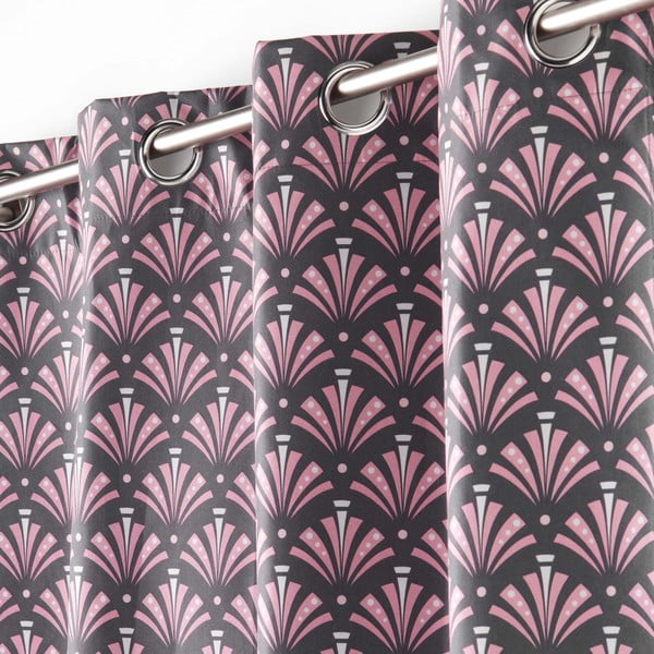 Tenda oscurante rosa-grigio in microfibra 135x260 cm Surya - douceur d'intérieur-image-1