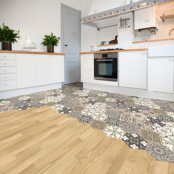 Set di 10 adesivi per pavimenti Esagoni adesivi per pavimenti, 40 x 90 cm Luiza - Ambiance-image-2