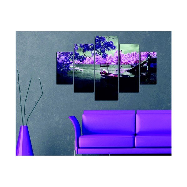 Quadro a più parti Acqua viola, 92 x 56 cm - Destiny-image-1