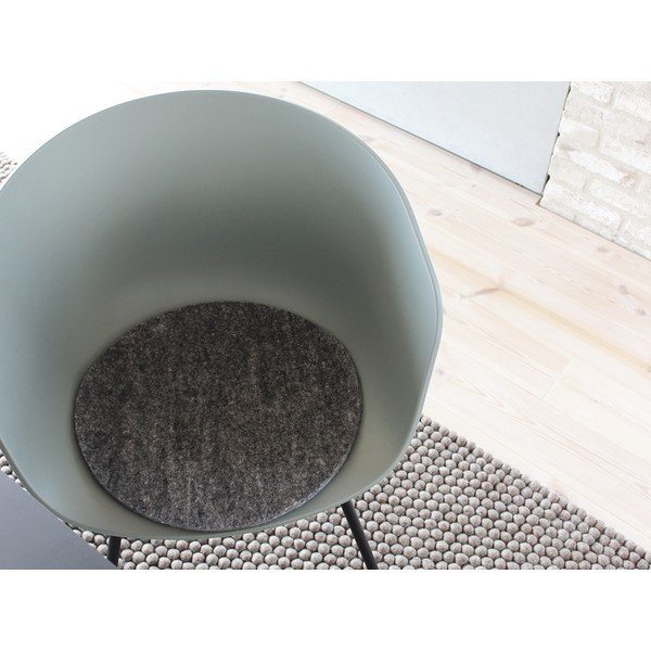 Cuscino per sedia in feltro di lana antracite, ⌀ 40 cm - Wooldot-image-2