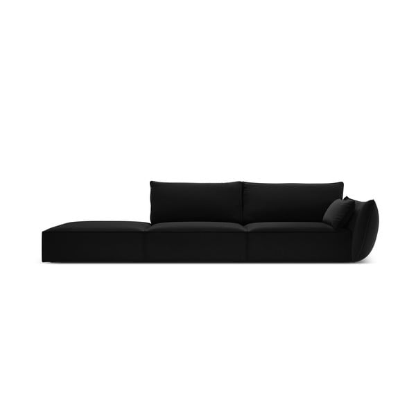 Divano nero con penisola a destra con rivestimento in velluto 264 cm Vanda – Mazzini Sofas