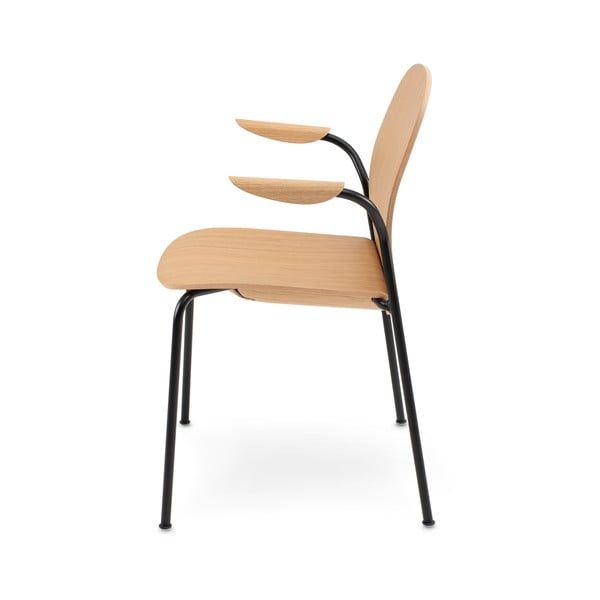 Sedie da pranzo in set di colore naturale con effetto rovere con braccioli/impilabili 2 pz Book – Gazzda-image-4