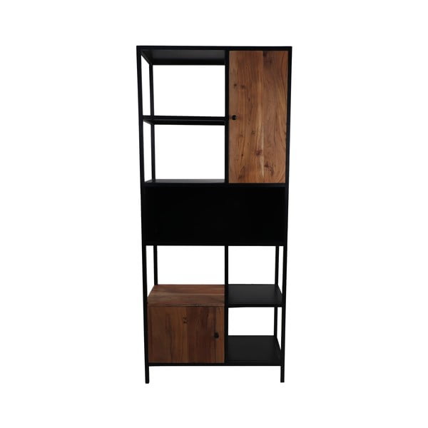 Libreria in acacia massiccia nera 80x185 cm - HSM collection