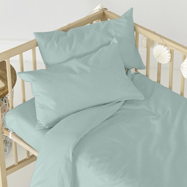 Lenzuolo in cotone baby verde menta, 70 x 140 cm Basic - Mr. Fox-image-3