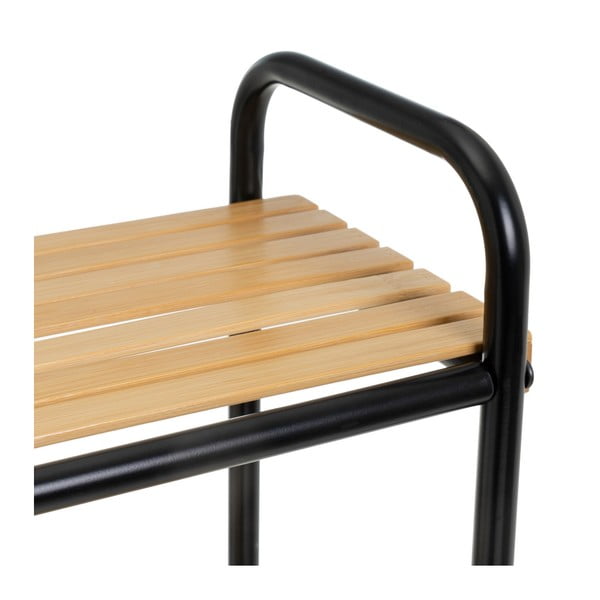 Scaffale nero e color legno naturale in bambù 41x77 cm - Casa Selección-image-4