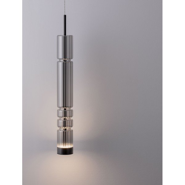 Lampadario LED grigio in vetro ø 8 cm Bento – Nova Luce-image-1