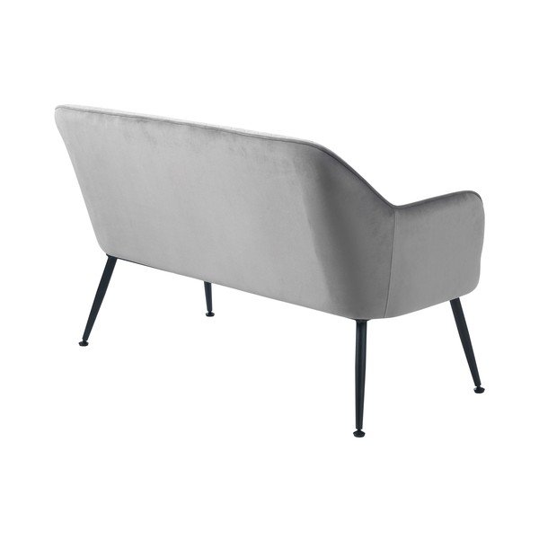 Divano in velluto grigio chiaro 129 cm Berrie - Unique Furniture-image-4