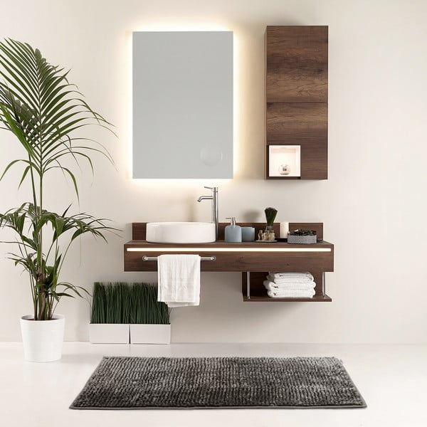 Tappetino per il bagno grigio scuro 70x120 cm Bati – Restilo-image-1