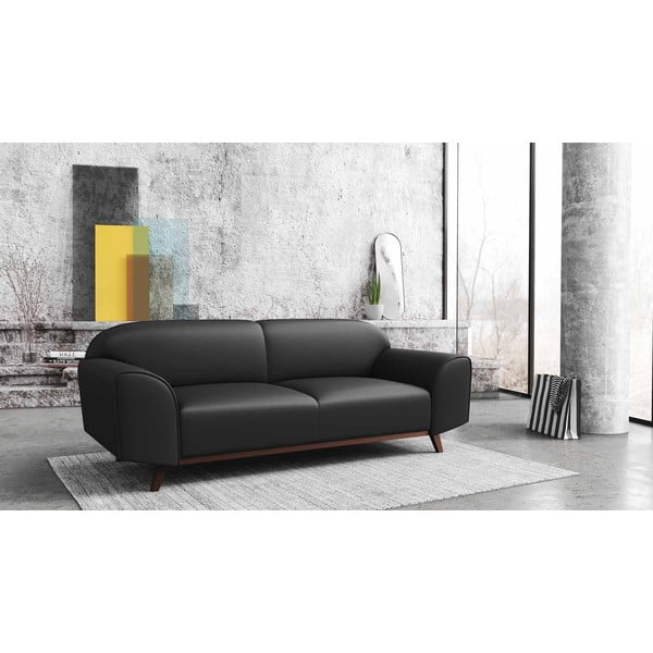 Divano in pelle grigio scuro 193 cm Nesbo - MESONICA-image-1