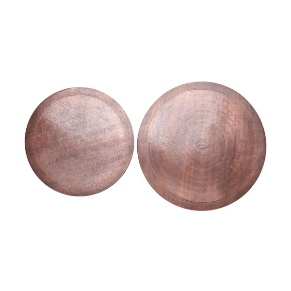 Tavolini rotondi in metallo color rame in set di 2 pezzi ø 75 cm Talca - Light & Living-image-3