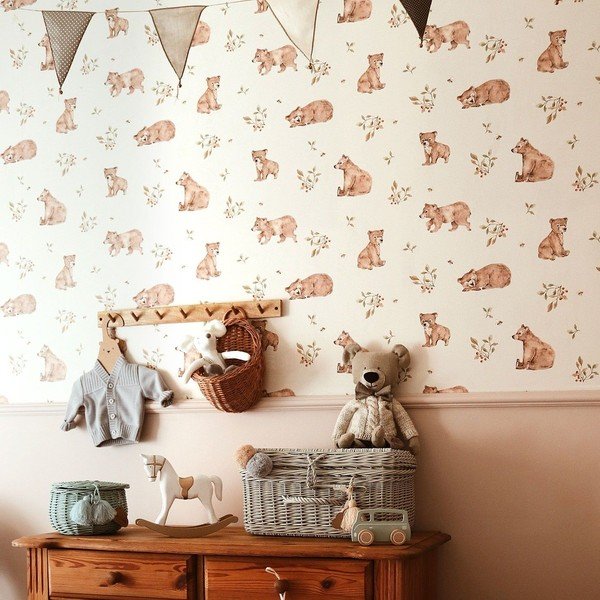 Carta da parati per bambini 50 cm x 280 cm Little Bears - Dekornik-image-1