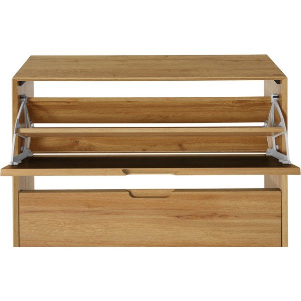 Scarpiera con ante a battente effetto rovere Ezra - Støraa-image-3