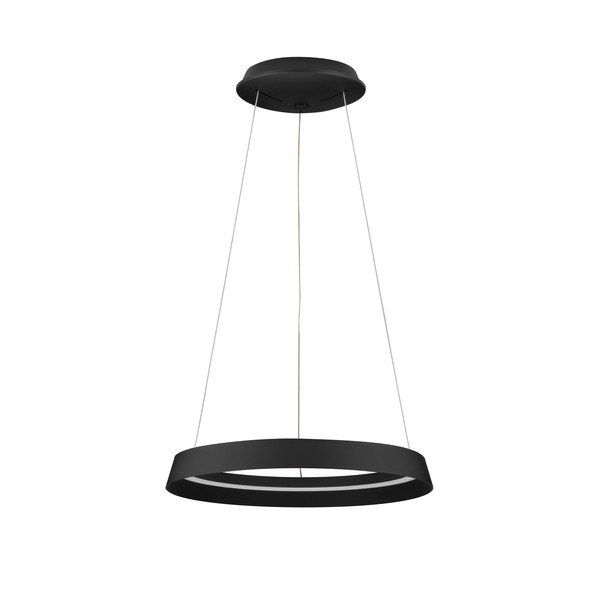 Lampadario LED nero opaco in alluminio con paralume in vetro acrilico con intensità regolabile ø 45 cm Ormi – Nova Luce