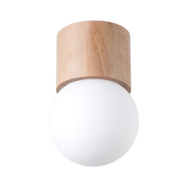 Plafoniera bianca/di colore naturale con paralume in vetro ø 12 cm Surtur – Sollux