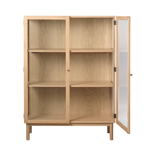 Vetrina in legno di quercia di colore naturale 140x100 cm Elba - Unique Furniture-image-2