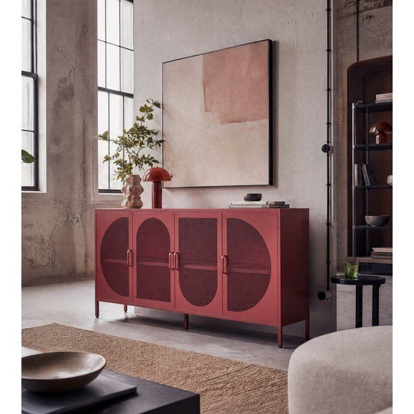 Cassettiera color mattone 160x90 cm Tayra - Marckeric-image-1