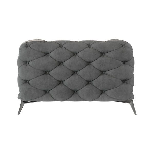 Poltrona grigia con rivestimento in velluto Chelsea – Ropez-image-2