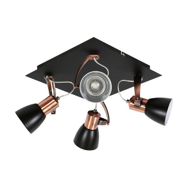 Lampada da soffitto con paralume in metallo nero-rame 30x30 cm Markus - Candellux Lighting-image-1