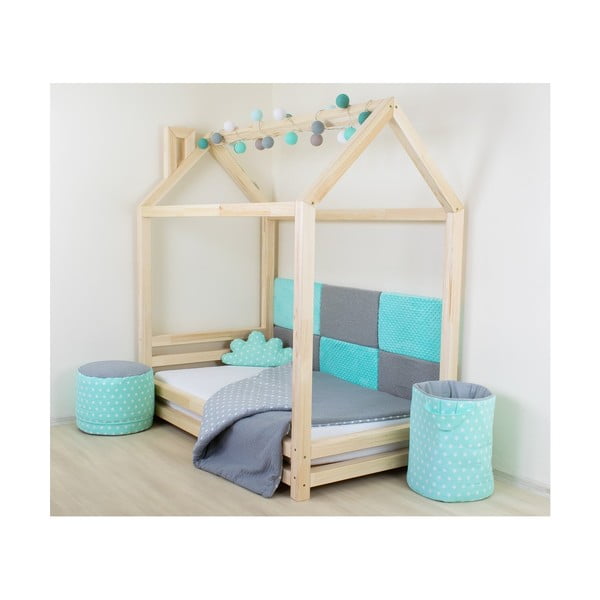 Letto per bambini in legno di abete laccato Happy, 120 x 200 cm - Benlemi-image-4