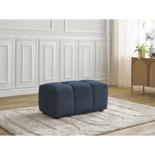 Poggiapiedi blu con rivestimento in ciniglia Roxelane – Bobochic Paris-image-1