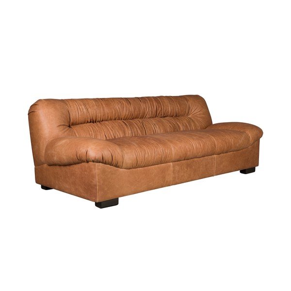 Divano marrone cognac con rivestimento in pelle 214 cm Douglas – Dutchbone-image-2