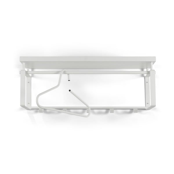 Attaccapanni da parete bianco in metallo con scaffale 70 cm Rex – Spinder Design-image-2