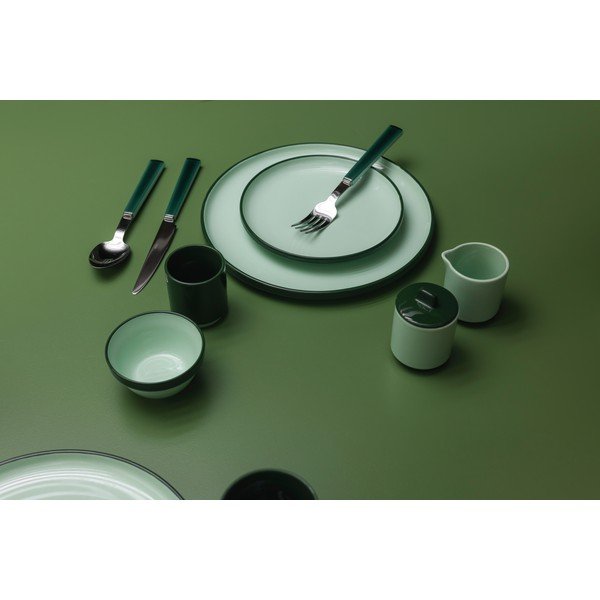 Piatto verde in gres ø 26 cm Duo – ONA-image-1