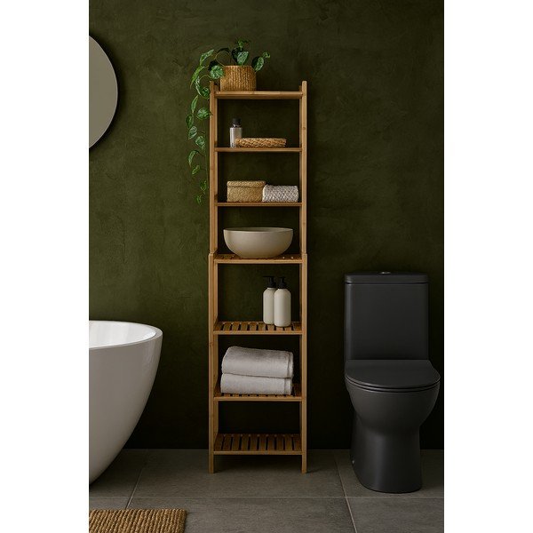 Scaffale per il bagno di colore naturale in bambù 40x154 cm Skaren – Bonami Essentials-image-1