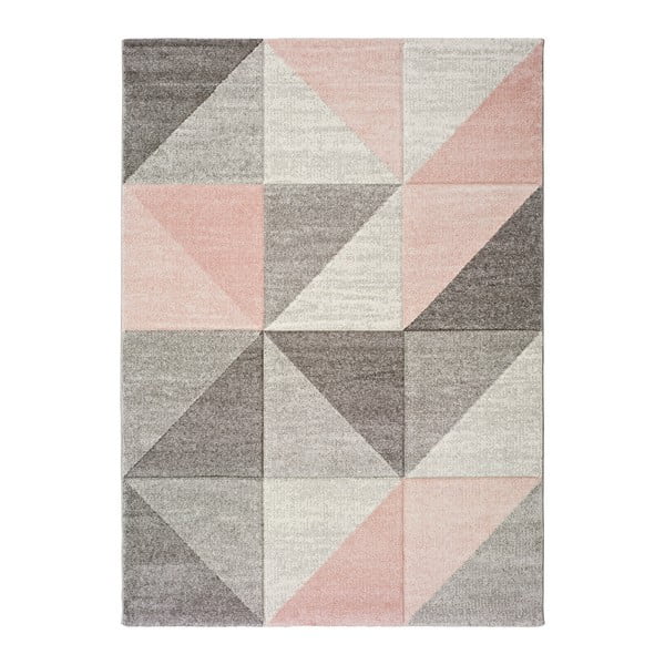 Tappeto rosa e grigio , 60 x 120 cm Retudo Naia - Universal